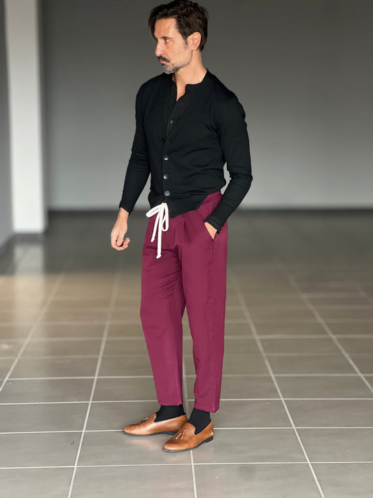 WHITE VISCOSE TROUSERS WITH REGULAR BOTTOM