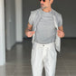 GILET  MAGLIA GRIGIO DOPPIAZIP