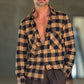 CAMICIA  FLANELLA QUADRO NERO E CARAMELLO 346