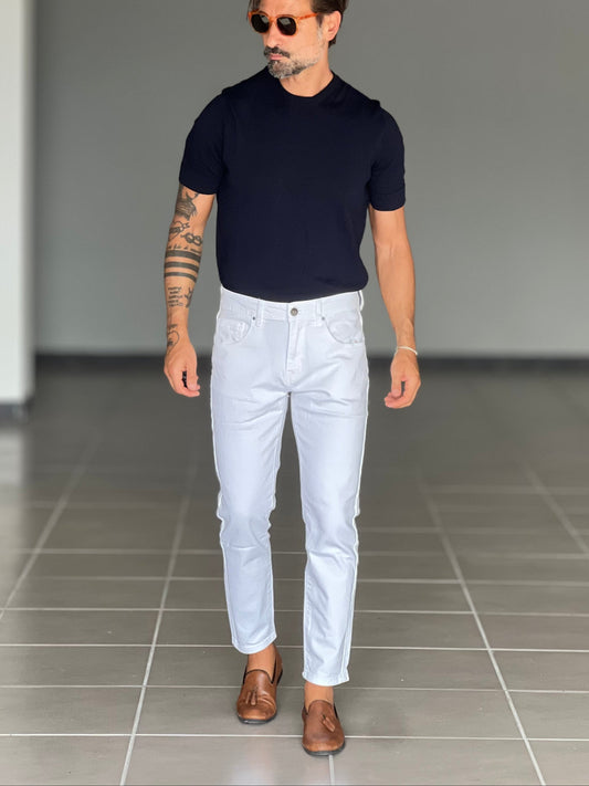 JEANS BIANCO  COTONE ELASTICIZZATO