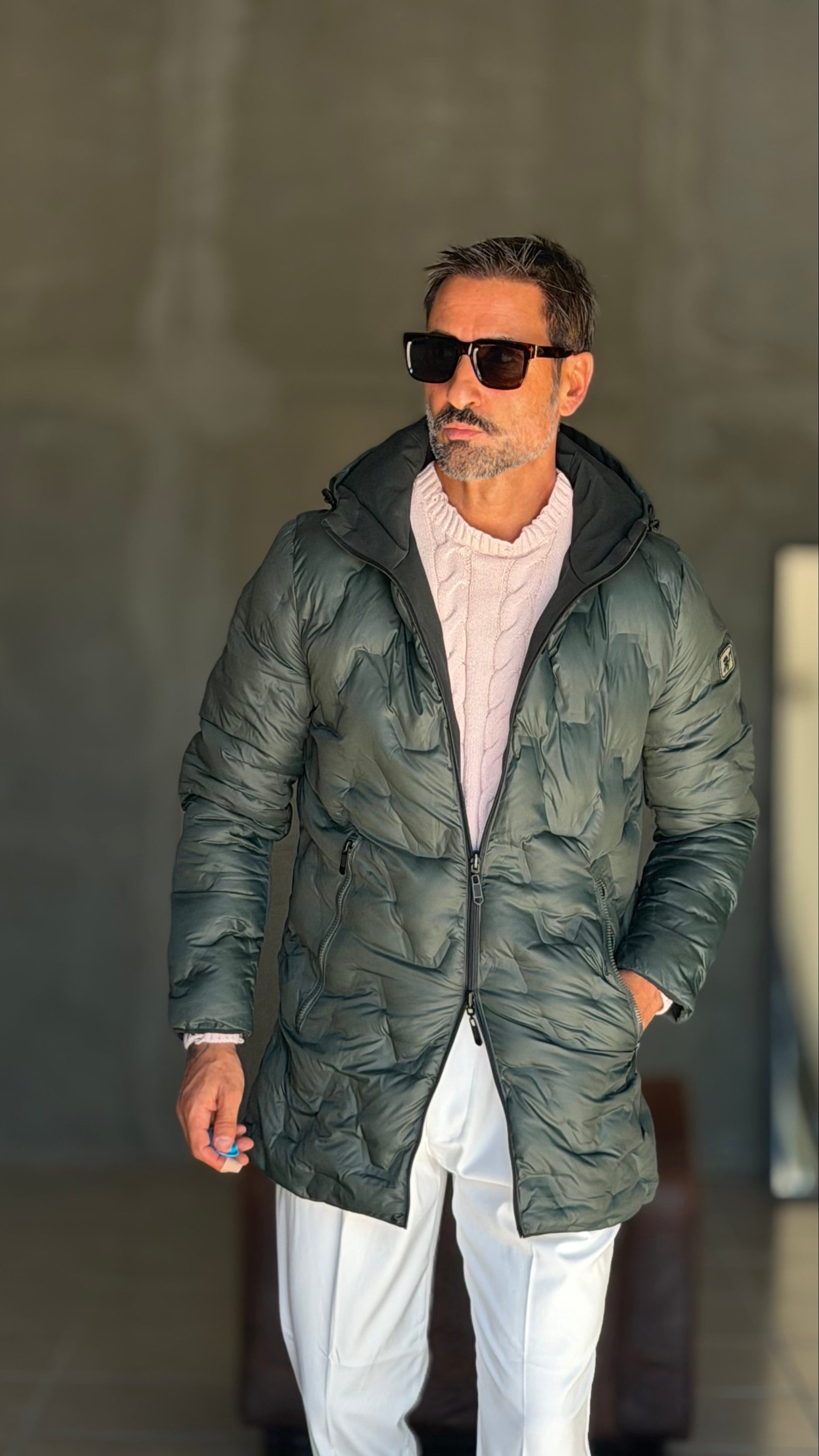 PIUMINO VERDE LUNGO   DOUBLE FACE HAPPER