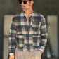 GIACCA XAGON COLLO TOKYO TARTAN EFFETTO FLANELLA DECOSTRUITA CROP