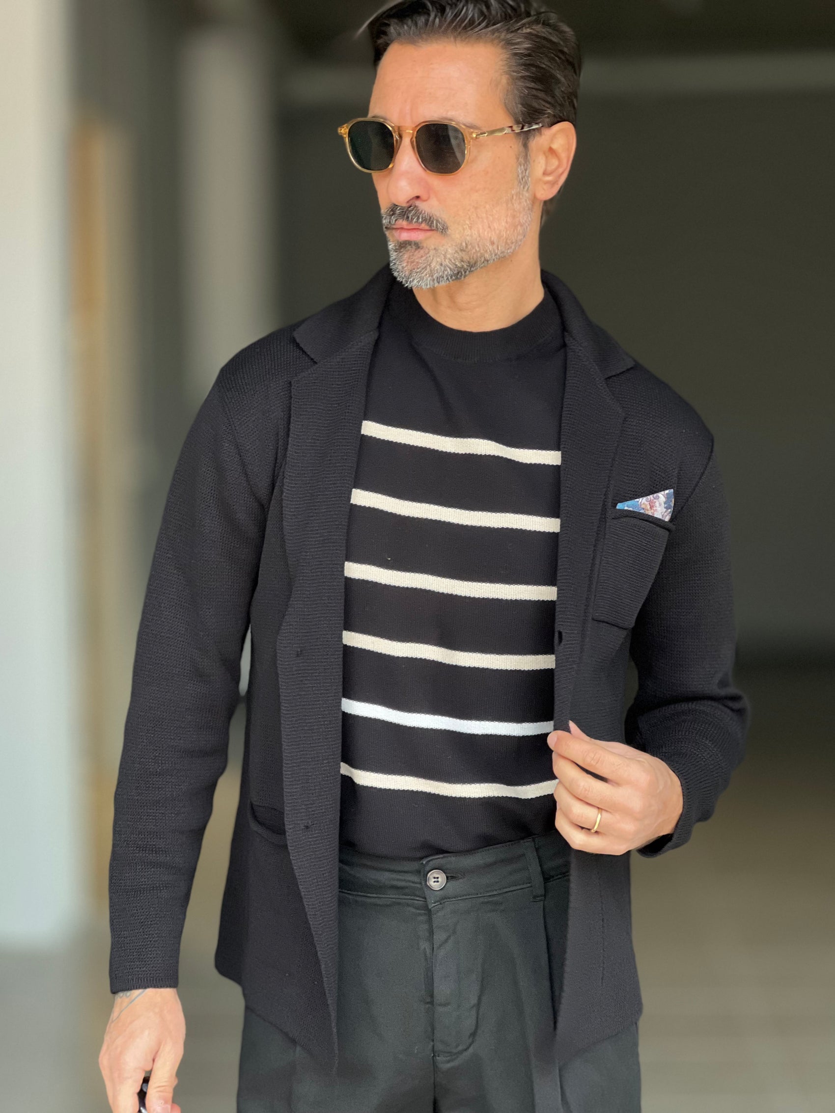 CARDIGAN GIACCA   NERO COTONE