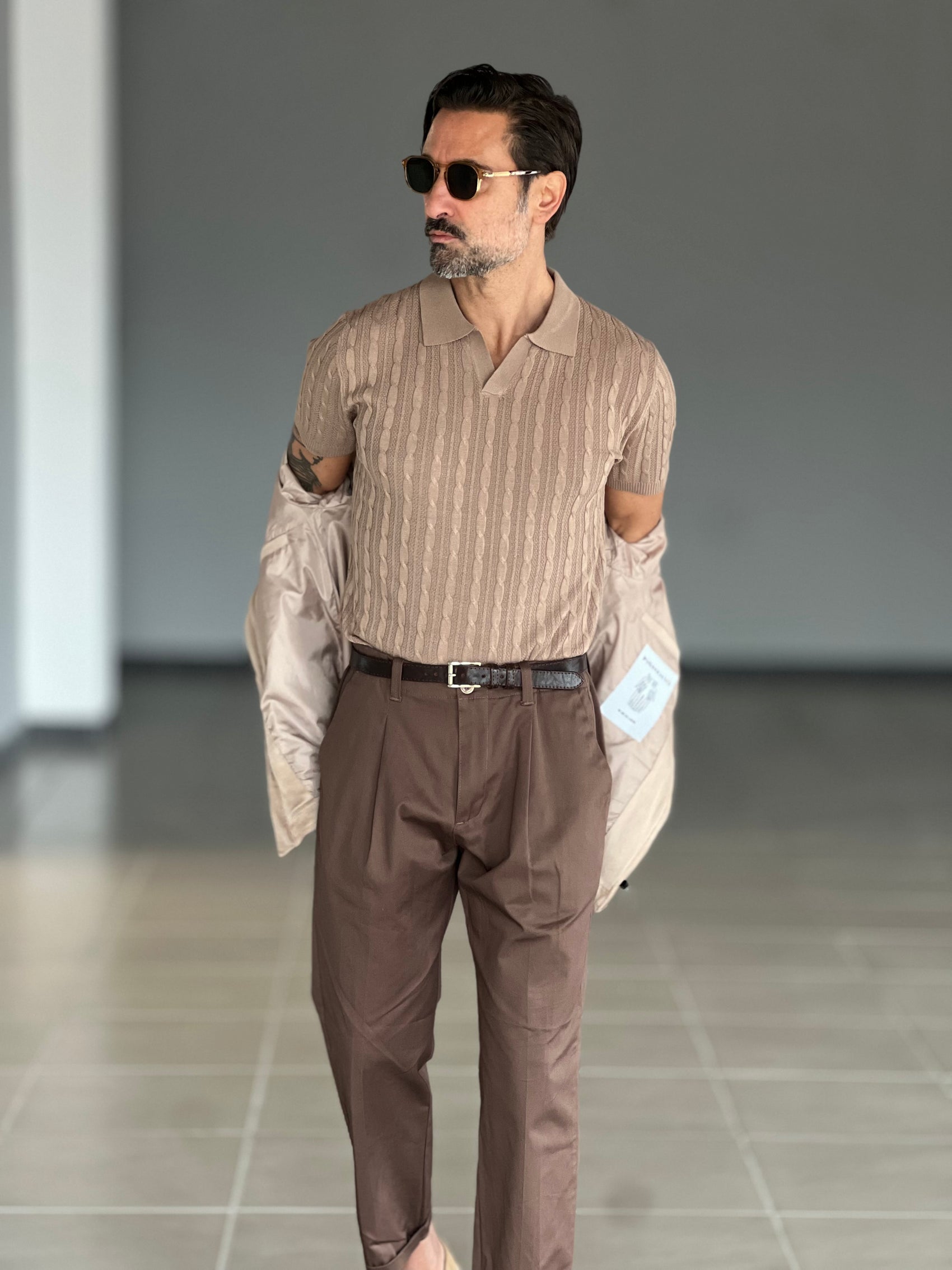 POLO CAMMELLO   OPERATA COLLO AMERICANO 006