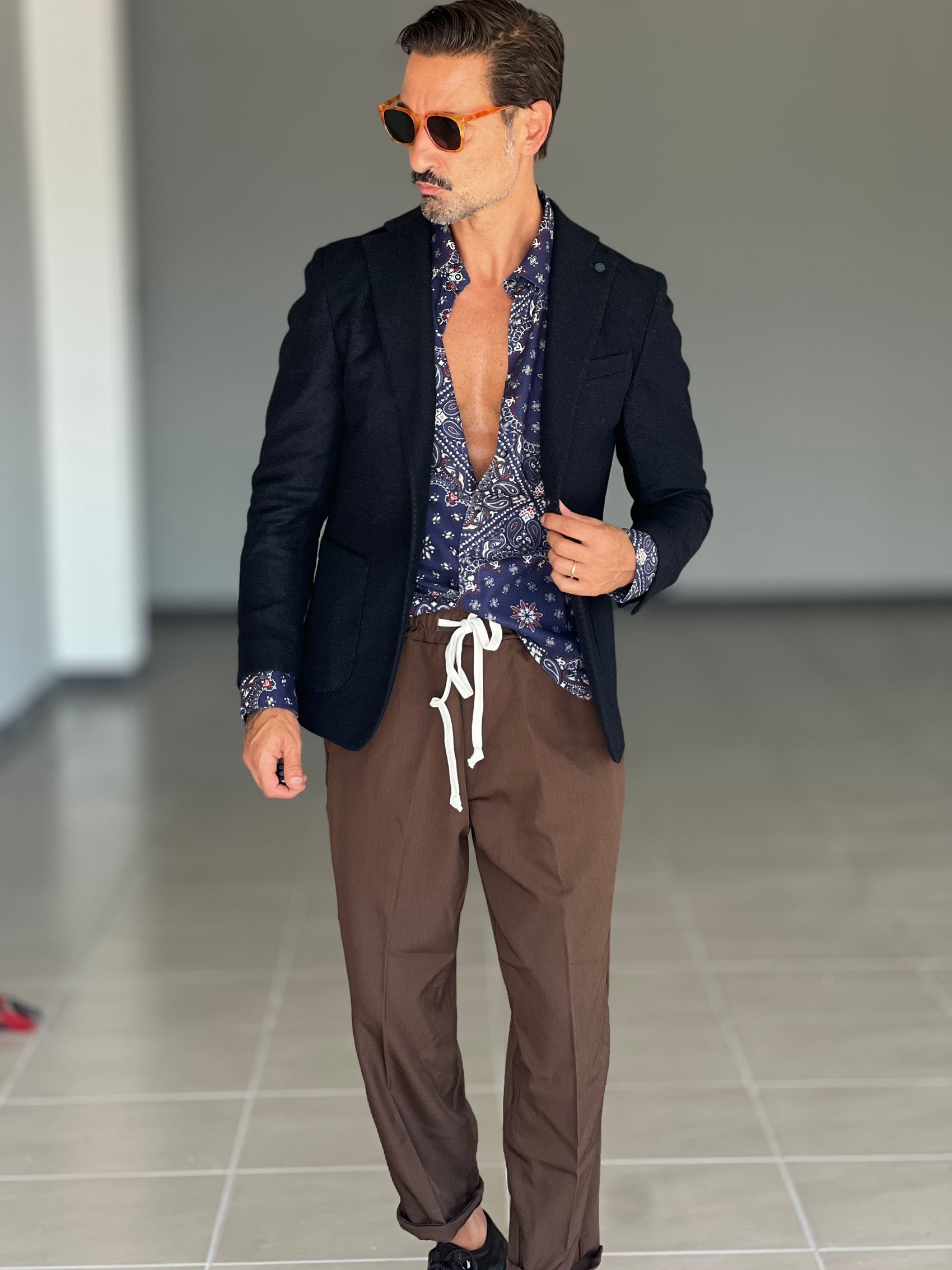 CAMICIA KOON STAMPA FONDO BLU