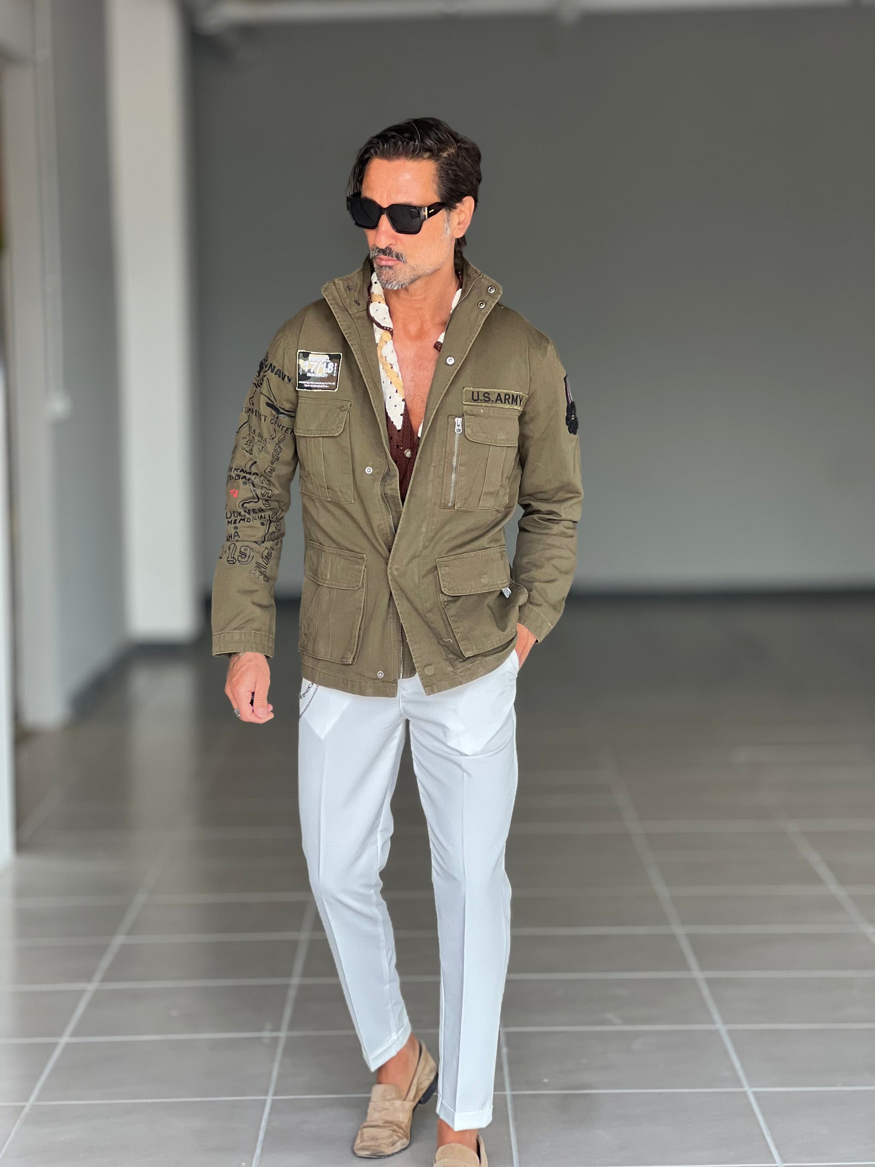 FILLJACKET VERDE COTONE PATCH APPLICATE