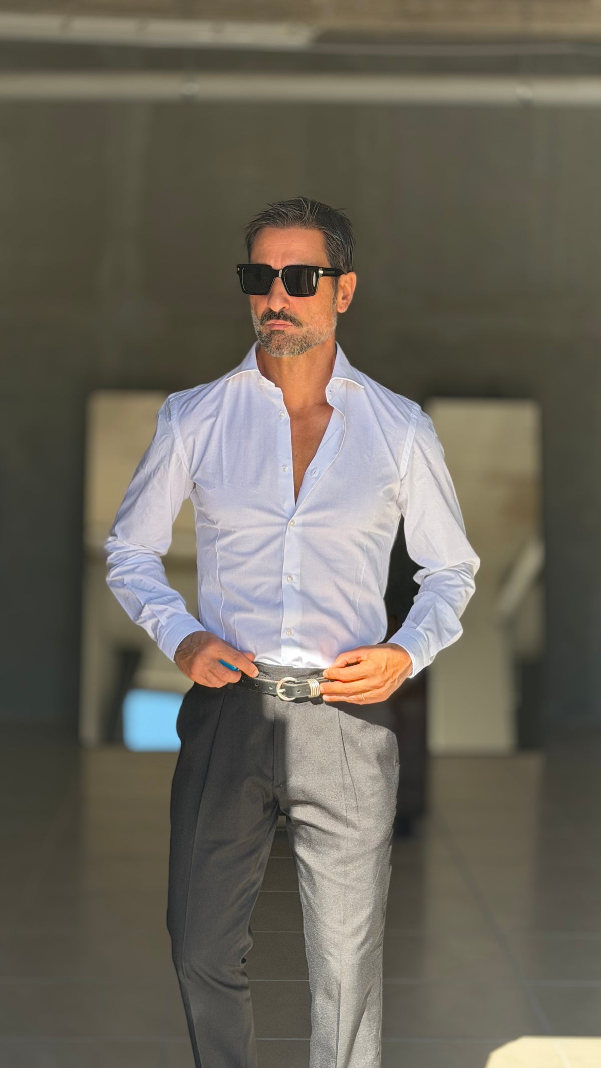 CAMICIA BIANCA  STRETCH POPELINE DI COTONE SLIMFIT