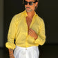 CAMICIA GIALLA CANARINO PURO LINO
