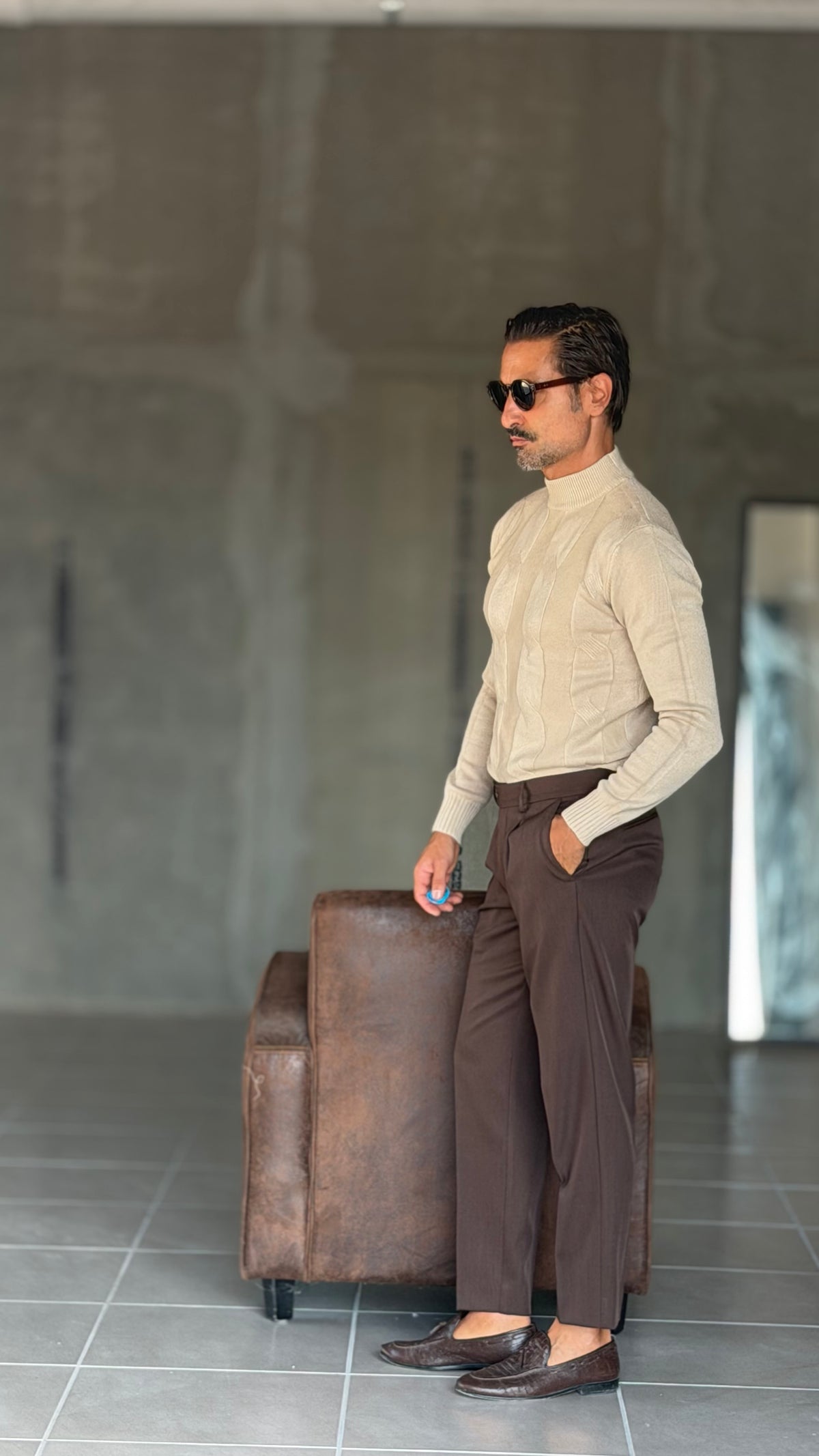 PANTALONE  MORO   DOPPIAPINCES VISCOSA E MISTI