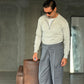 WHITE VISCOSE TROUSERS WITH REGULAR BOTTOM