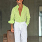 WHITE VISCOSE TROUSERS WITH REGULAR BOTTOM