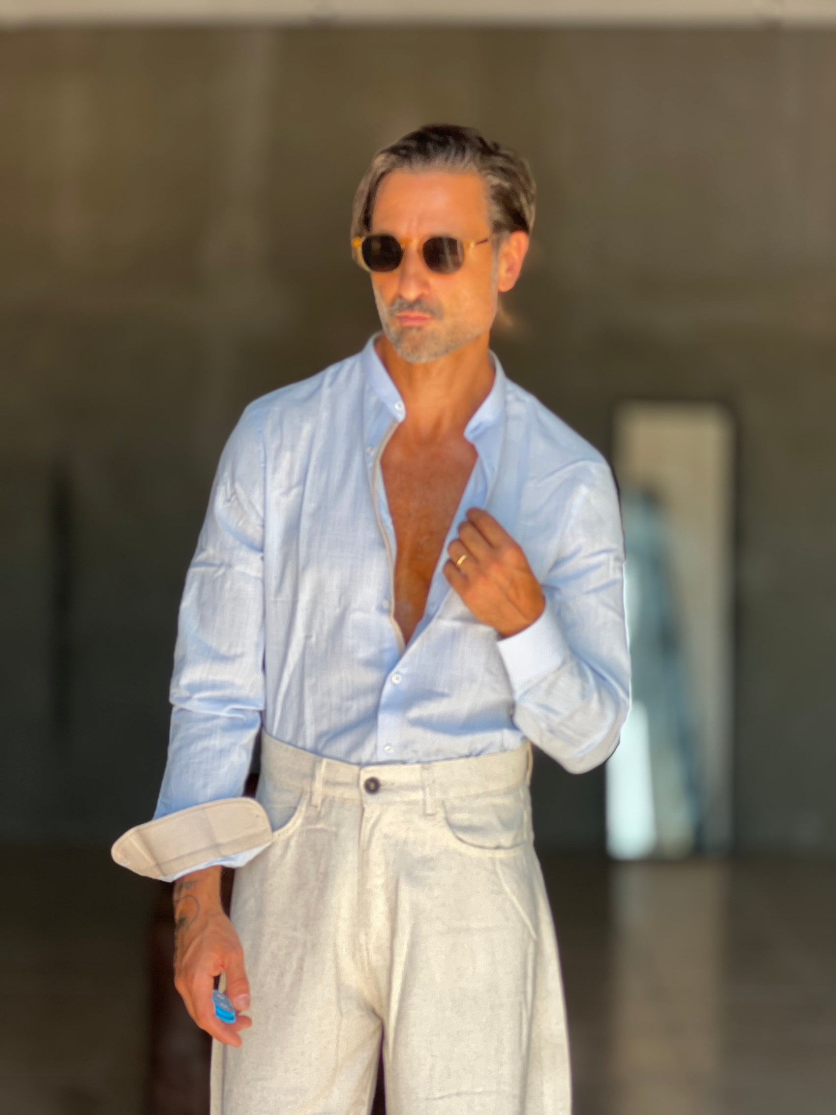 WHITE VISCOSE TROUSERS WITH REGULAR BOTTOM