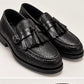 DOUBLE BUCKLE BLACK SUEDE LOAFERS