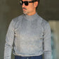 PULLOVER GRIGIO MEZZO COLLO TRECCIA VISCOSA