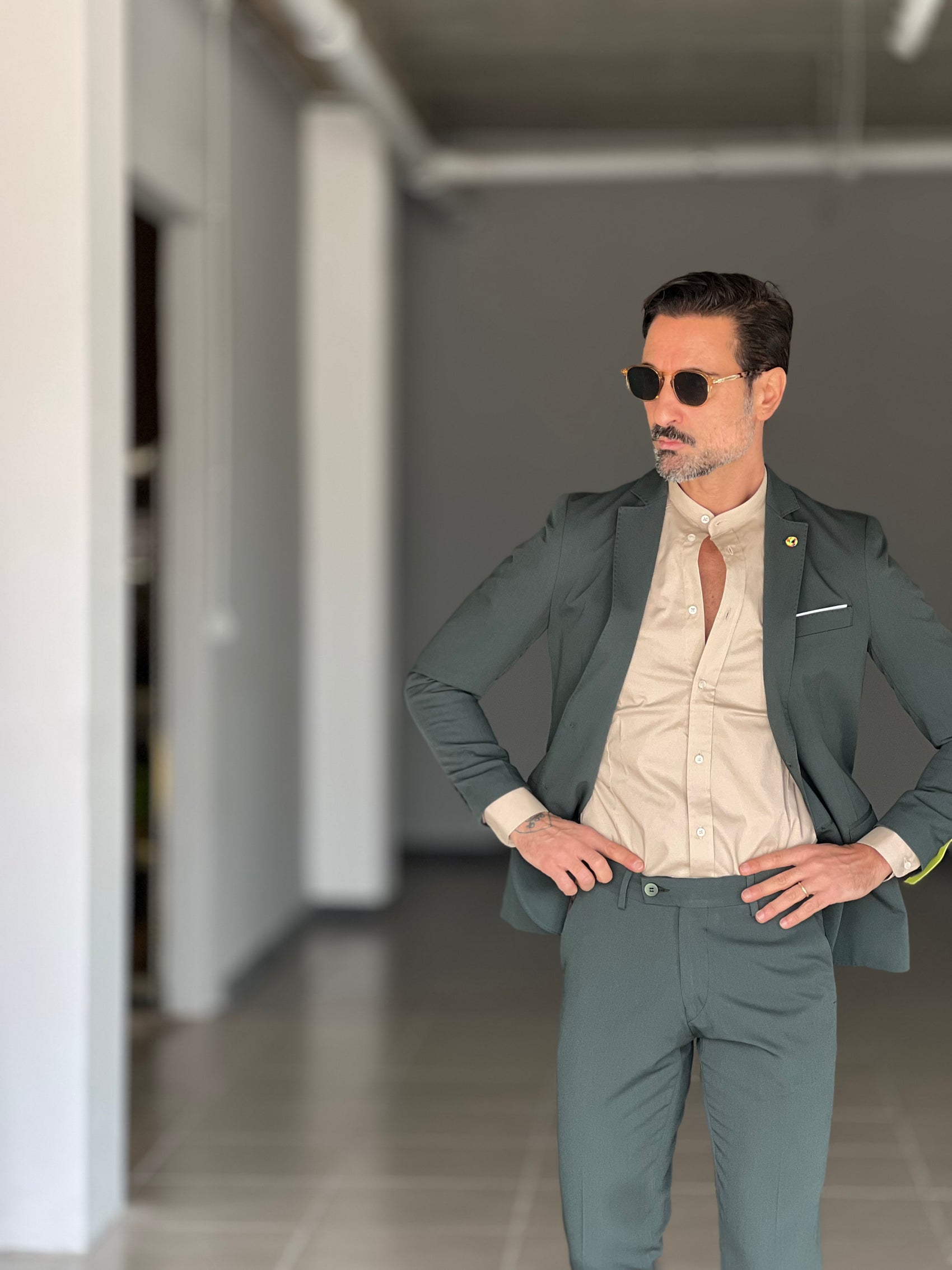 ABITO VERDE MONOPETTO VISCOSA