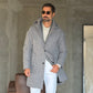 BLUE HIGH NECK COAT