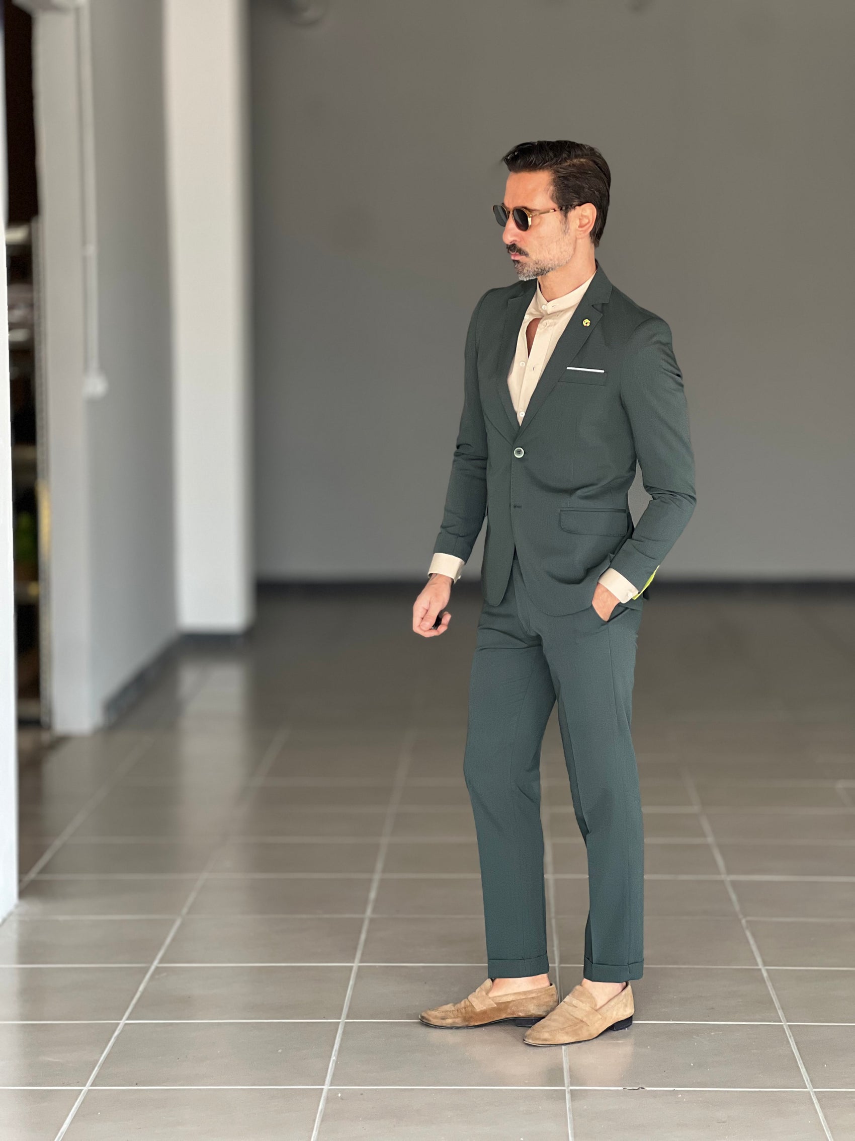 ABITO VERDE MONOPETTO VISCOSA