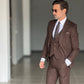 ABITO CIOCCOLATA  MONOPETTO  3 PEZZI GILET DOUBLE FACES