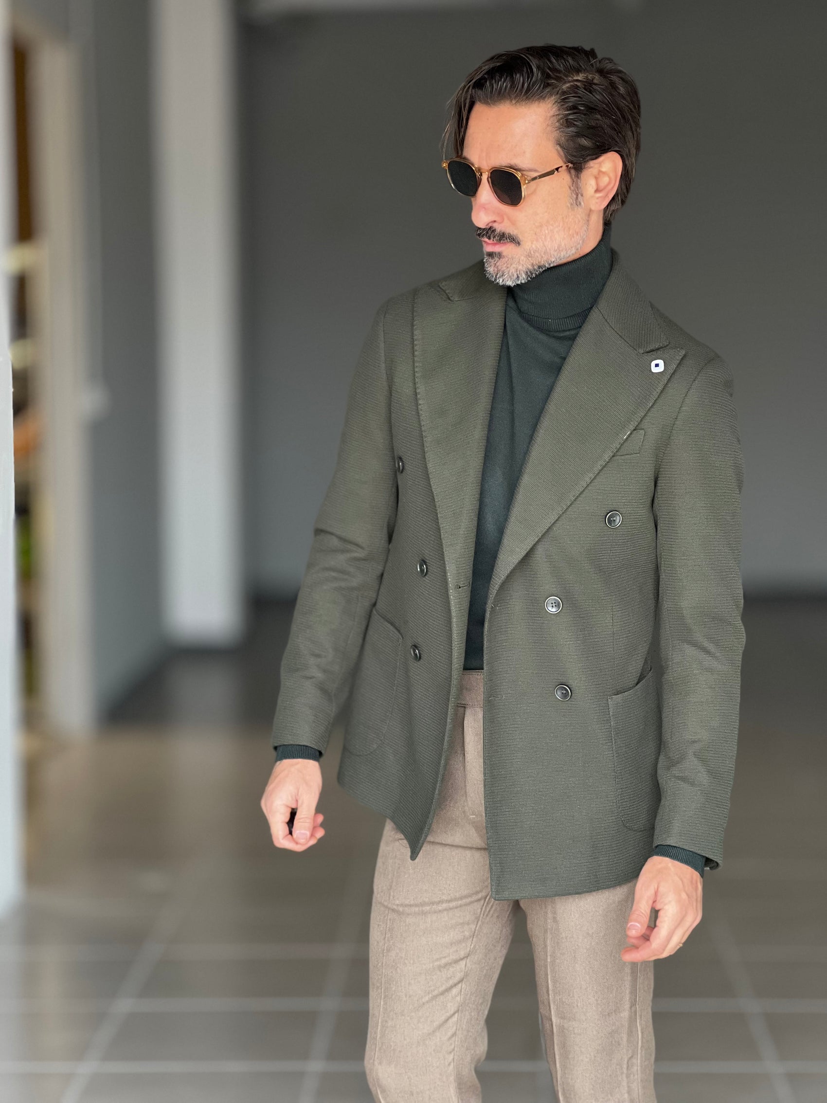 GIACCA OPERATA VERDE DOPPIOPETTO PETRO'SARTORIA