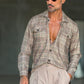 CAMICIA  FLANELLA QUADRO GALLES BEIGE