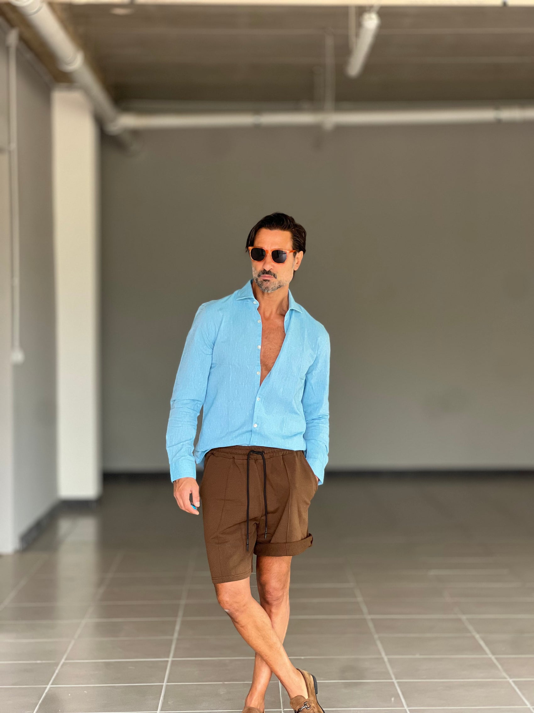 BERMUDA FELPA MORO  COMFORT FIT