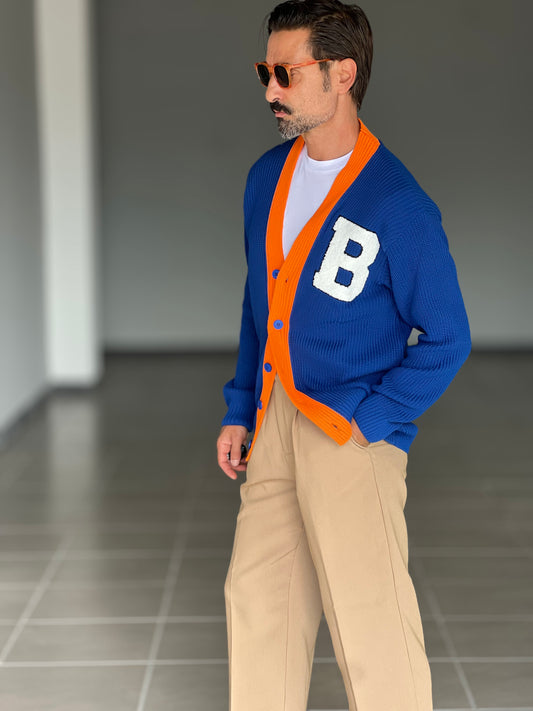CARDIGAN  BLU DERBY RICAMO B