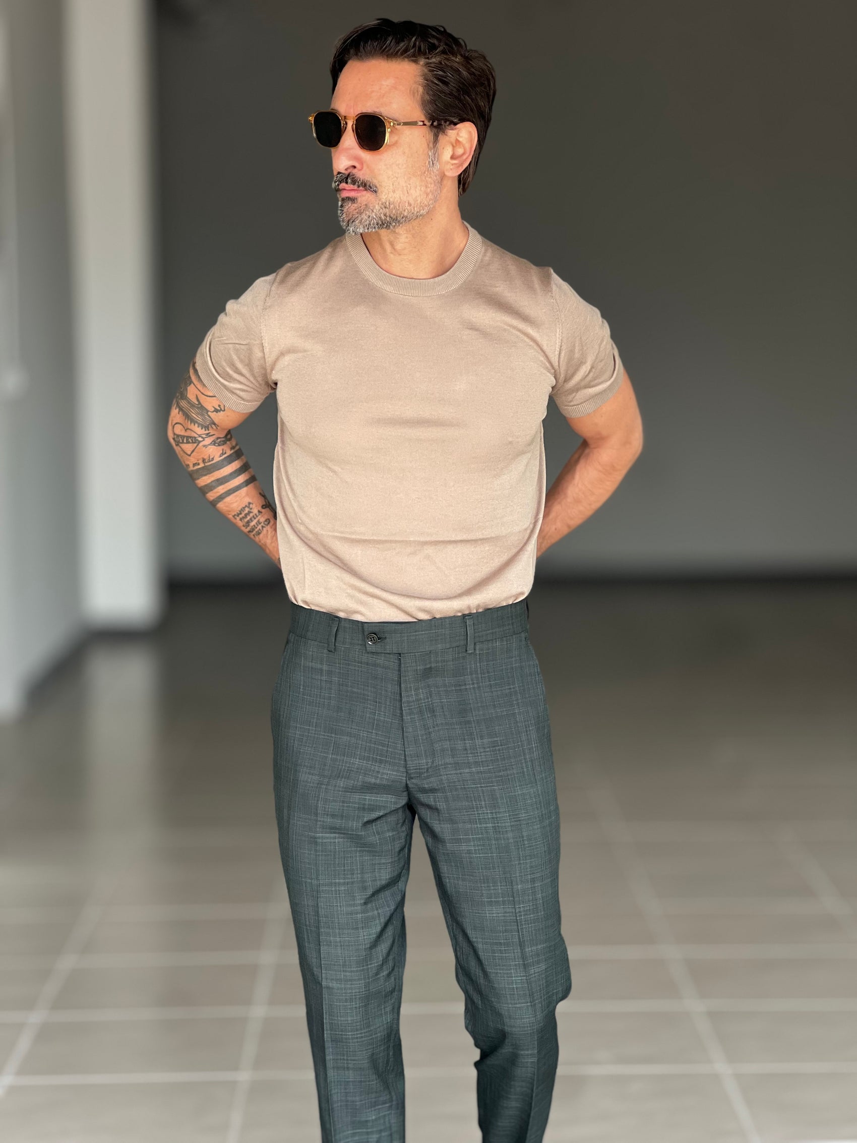 WHITE VISCOSE TROUSERS WITH REGULAR BOTTOM