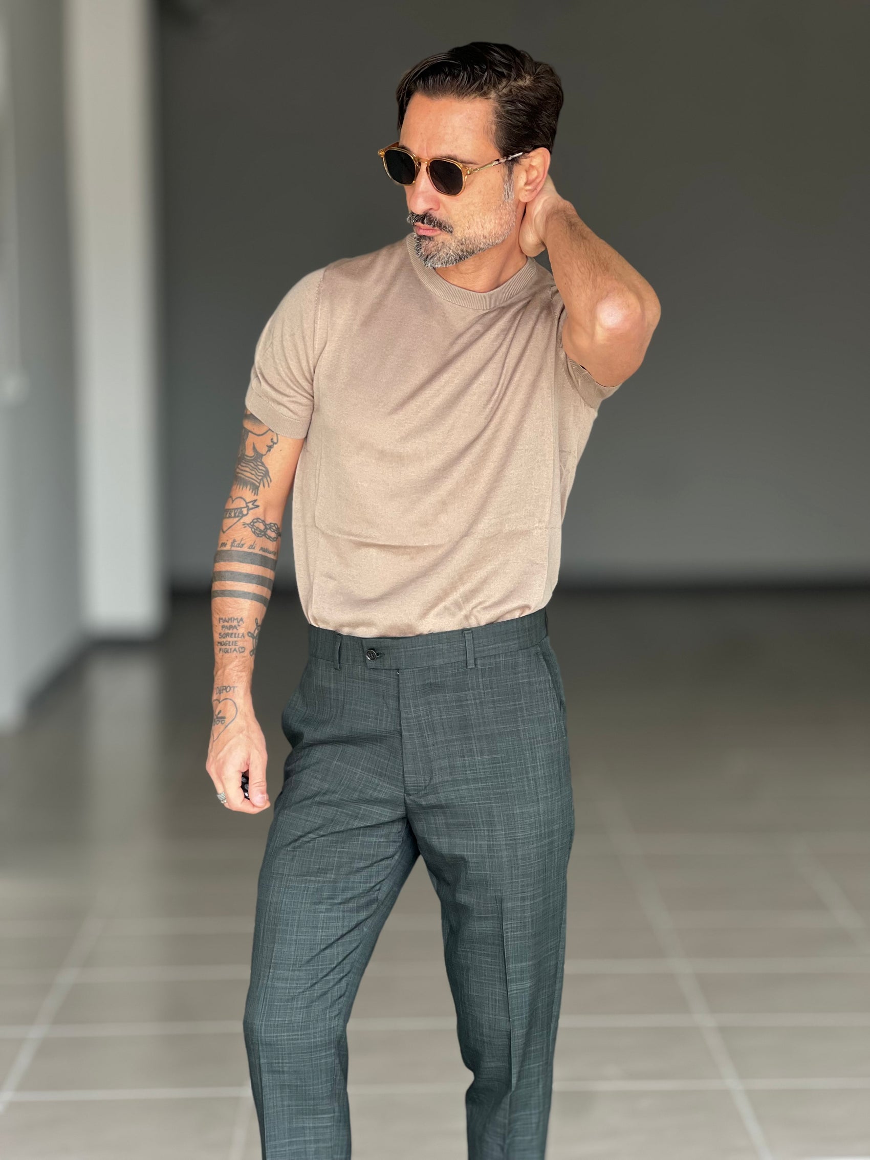 WHITE VISCOSE TROUSERS WITH REGULAR BOTTOM