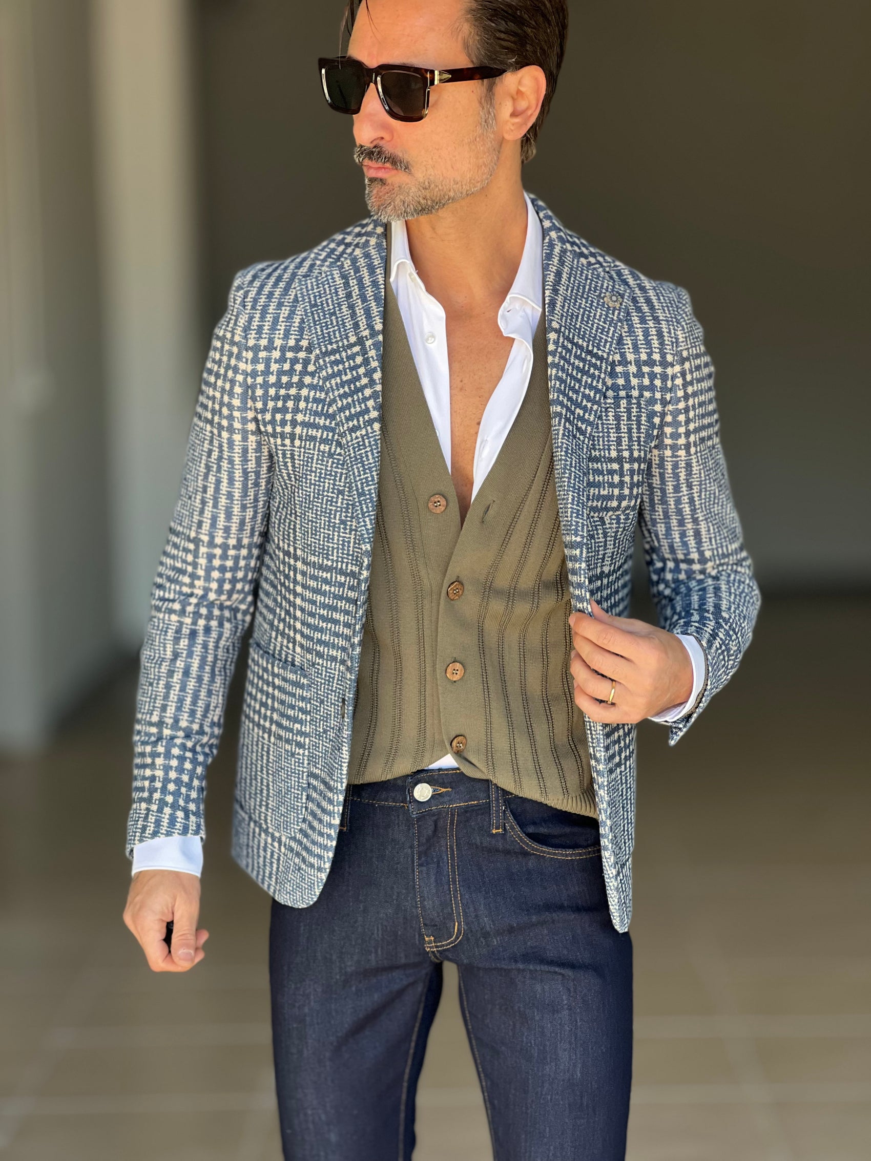 CARDIGAN VERDE TESSUTO OPERATO