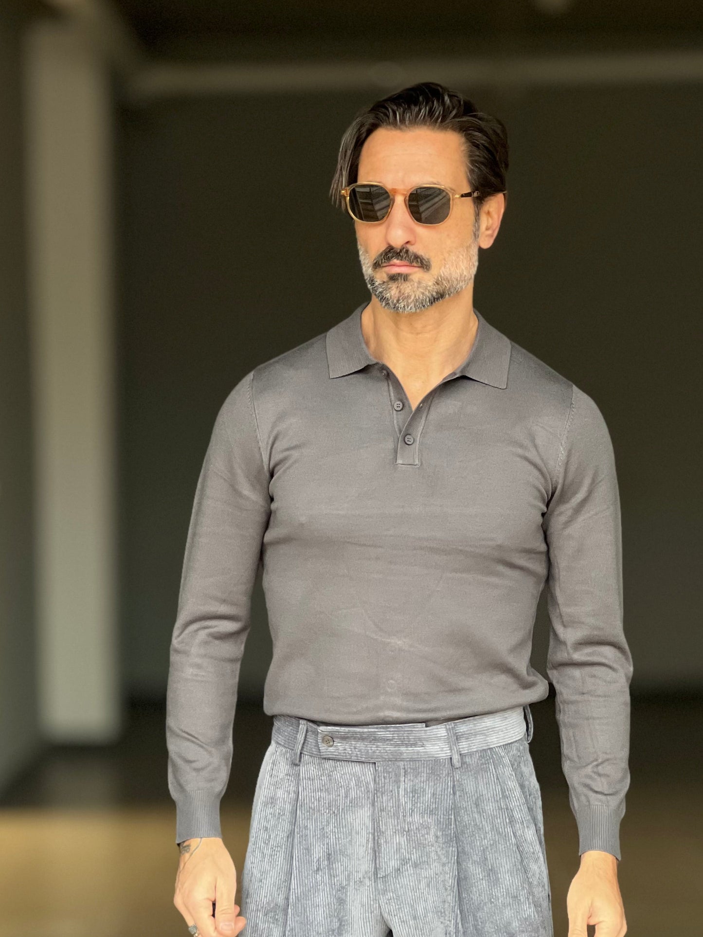 POLO COLOR FERRO  RASATA VISCOSA E MISTI