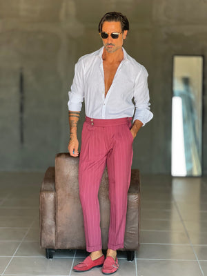 WHITE VISCOSE TROUSERS WITH REGULAR BOTTOM