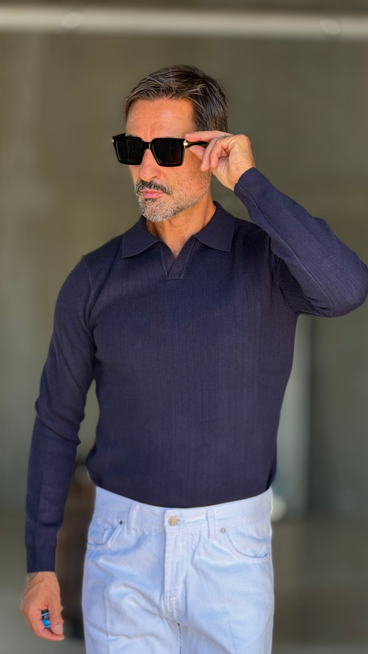 POLO BLU TELAMIRA COSTINA COLLO AMERICANO