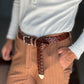 WHITE VISCOSE TROUSERS WITH REGULAR BOTTOM