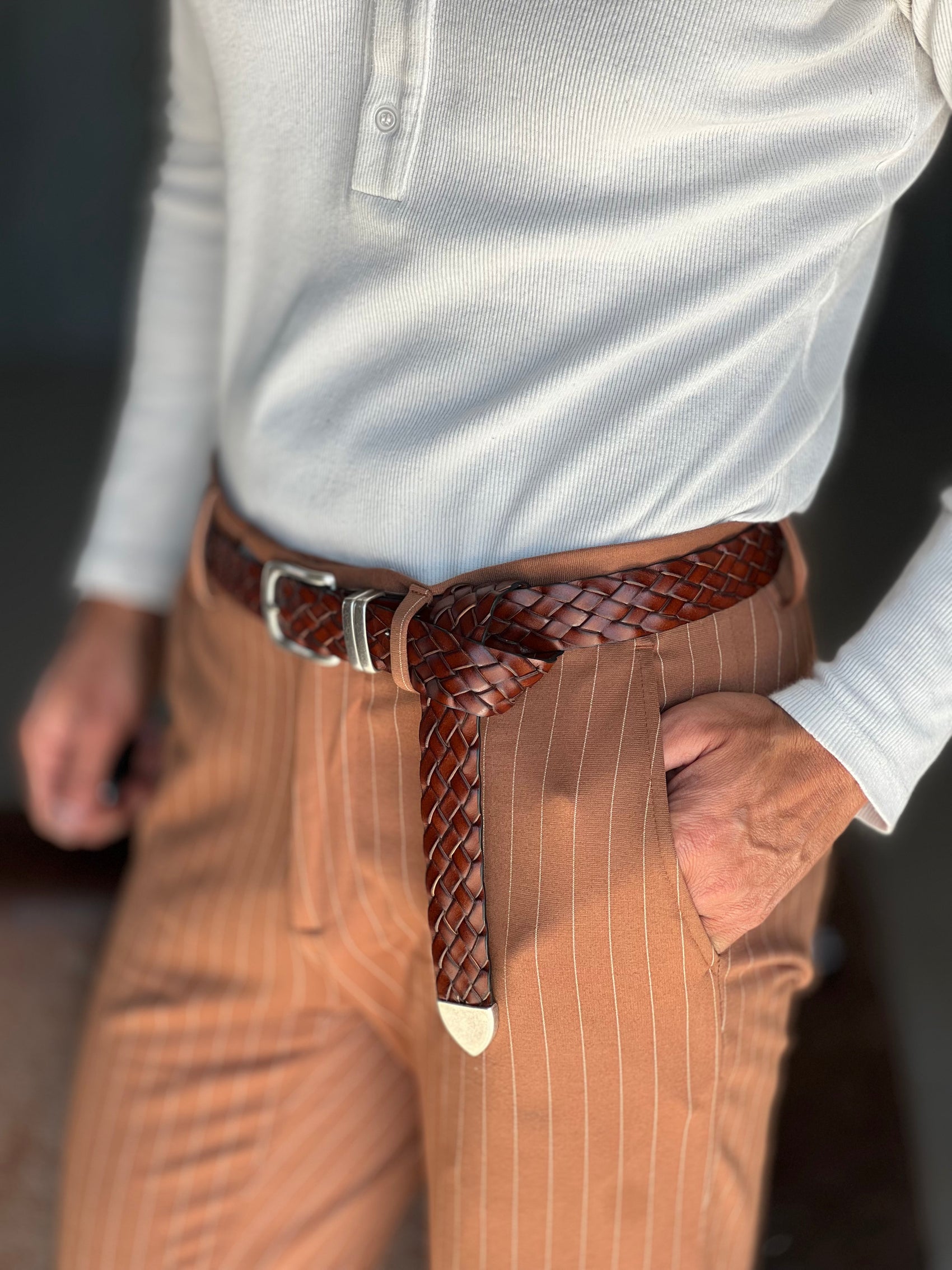 WHITE VISCOSE TROUSERS WITH REGULAR BOTTOM