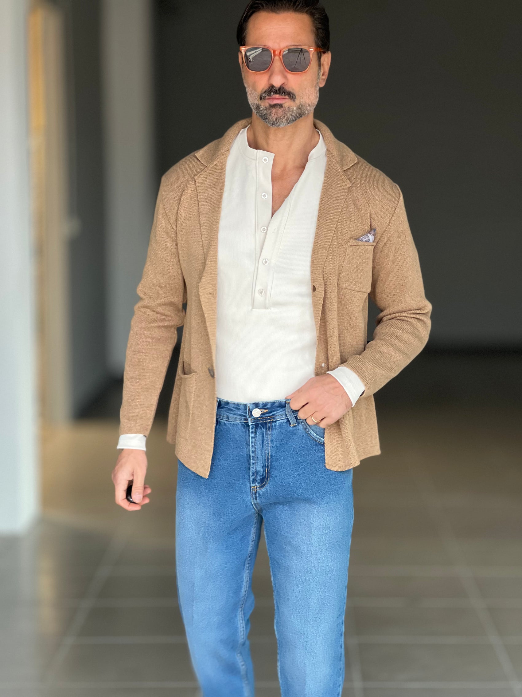 CARDIGAN GIACCA CAMMELLO  COTONE