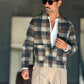 GIACCA XAGON COLLO TOKYO TARTAN EFFETTO FLANELLA DECOSTRUITA CROP