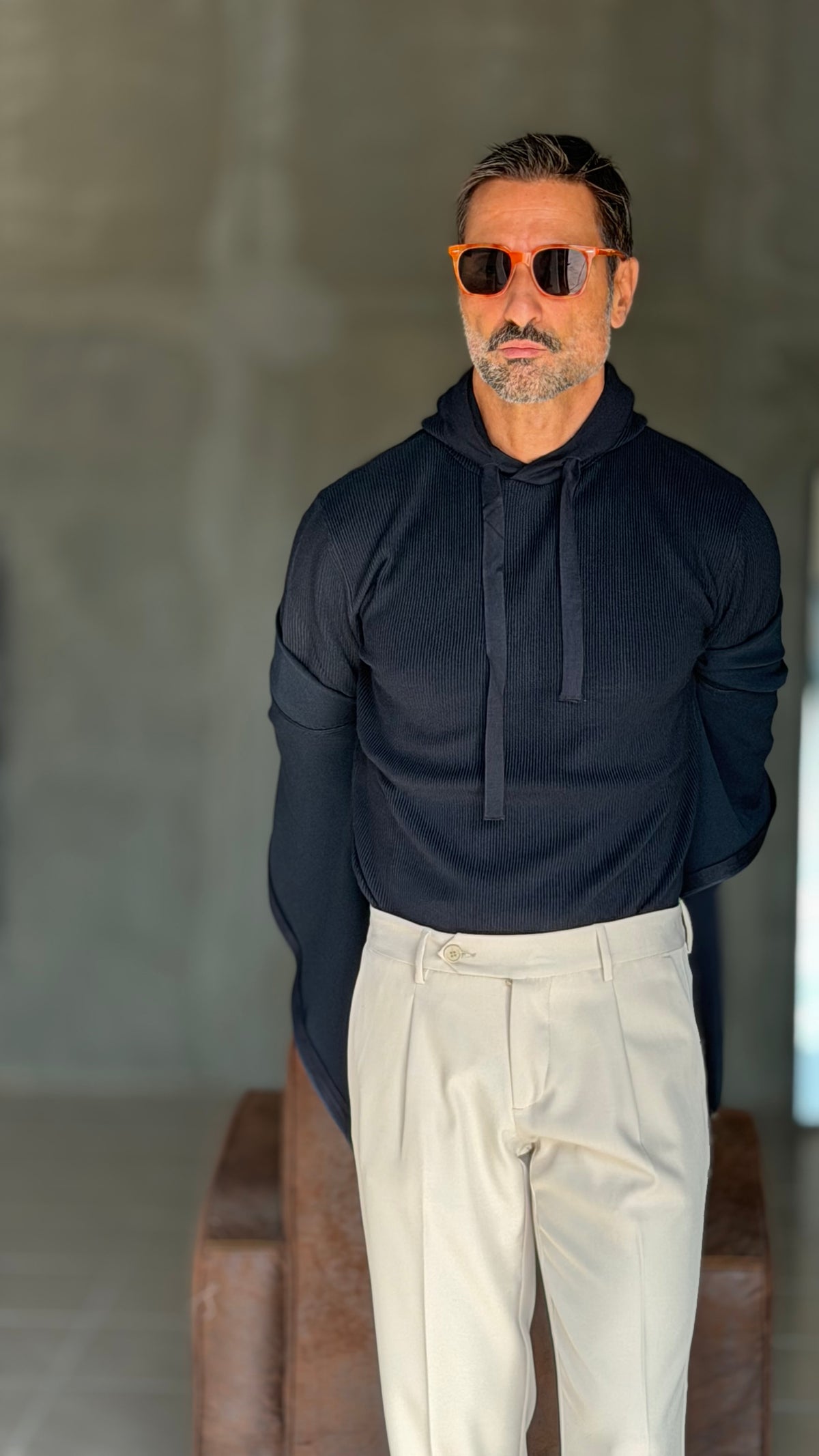 CARDIGAN  BLU RASATO DOPPIA ZIP  HAMAKI-HO VISCOSA E MISTI