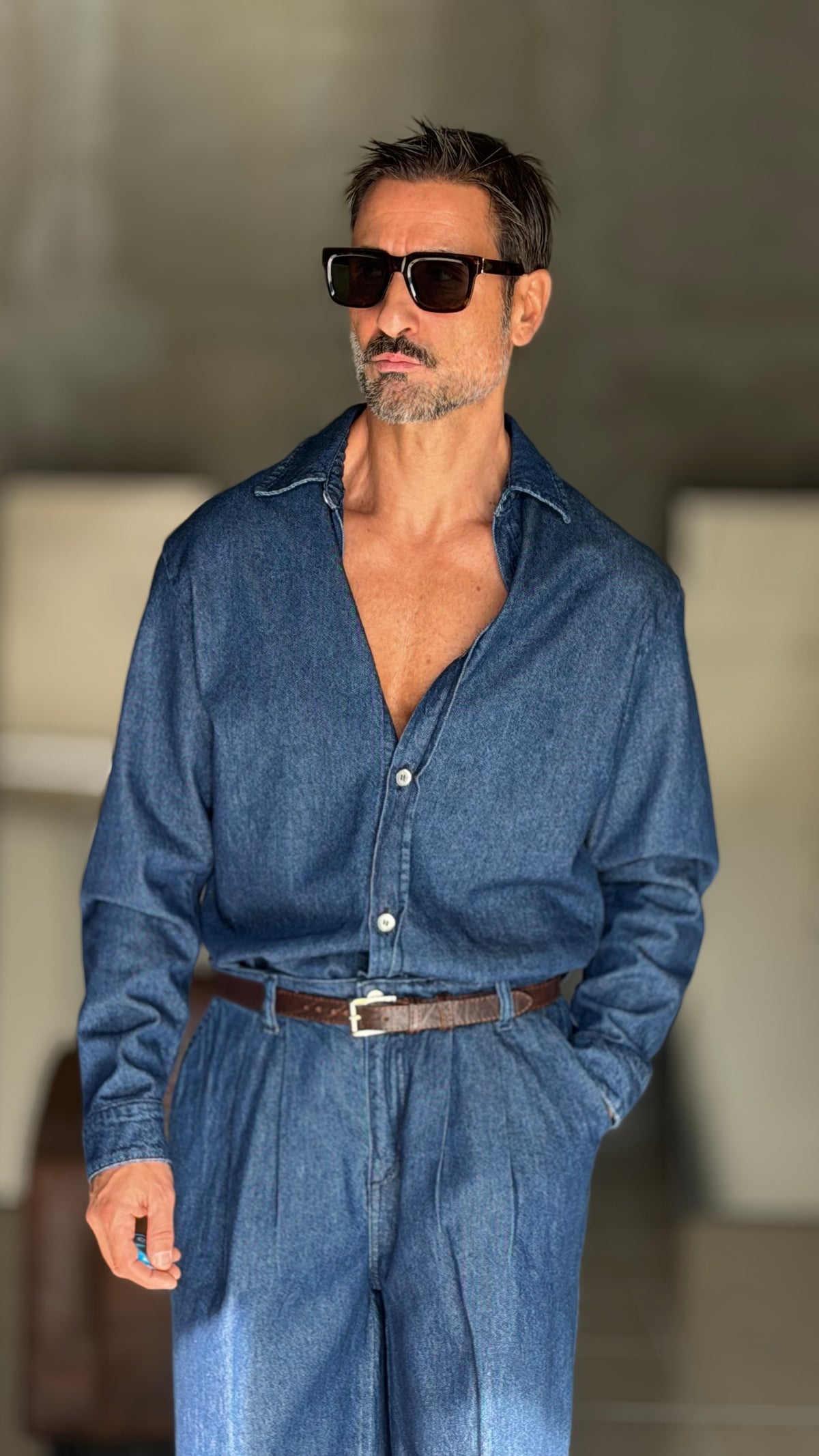 CAMICIONE  DENIM LAVAGGIO MEDIO PESANTE