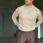 PULLOVER BEIGE  MEZZO COLLO TRECCIA VISCOSA