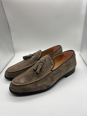 DOUBLE BUCKLE BLACK SUEDE LOAFERS