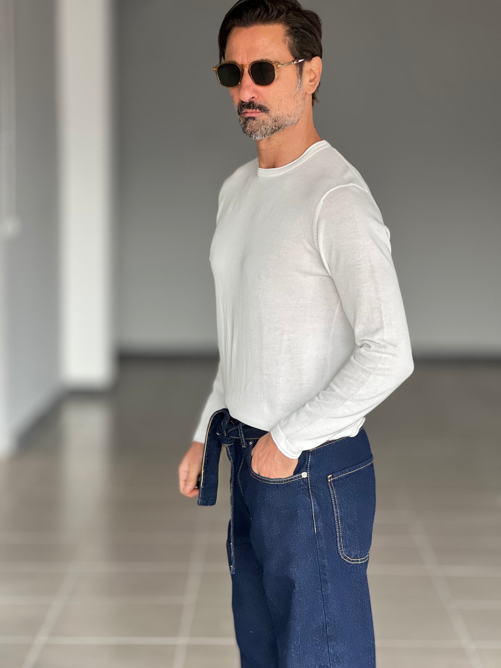 MAGLIA  BIANCA  2 FILI COTONE