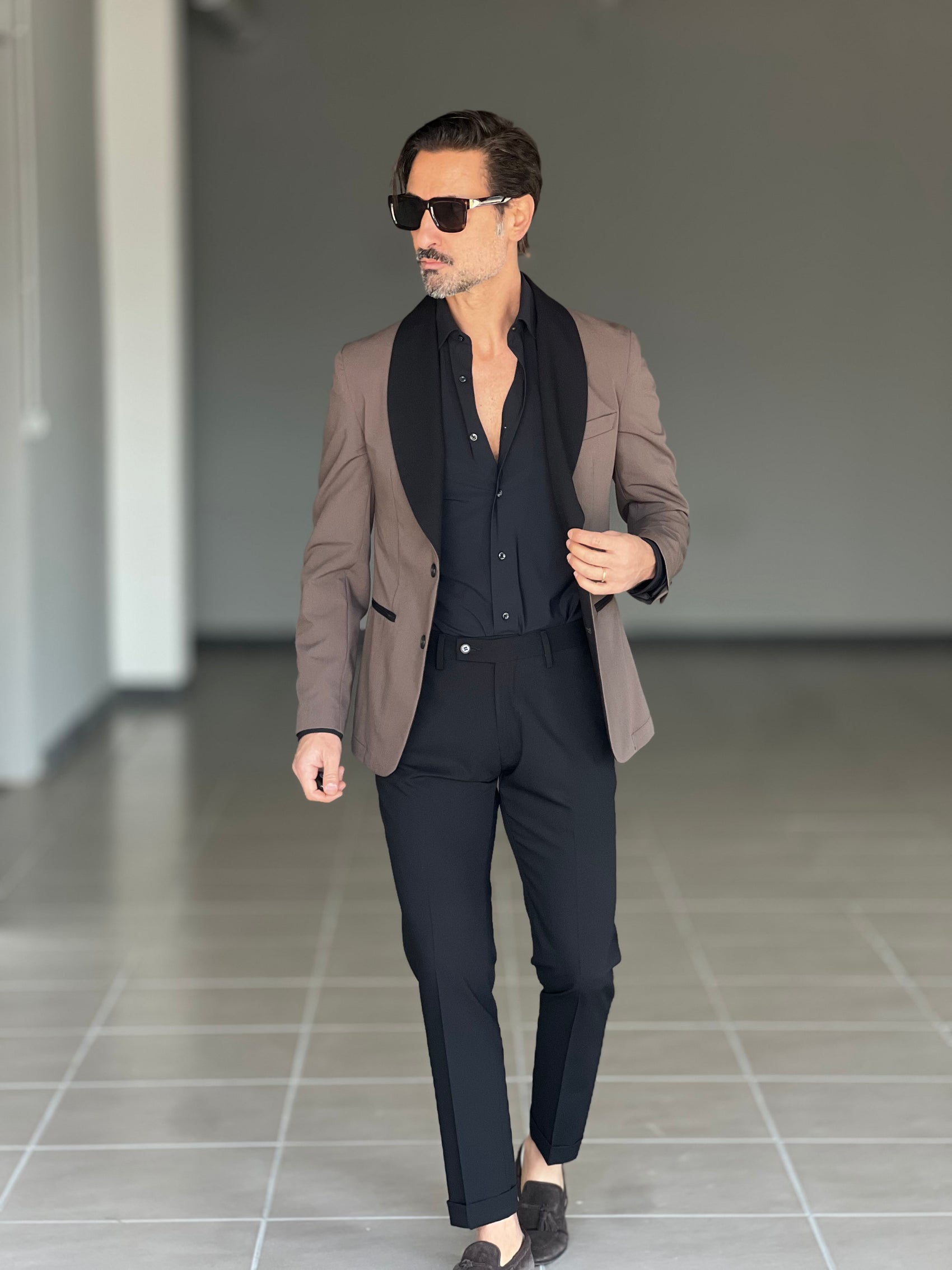 ABITO  SMOKING MORO REVER NERO PANTALONE NERO