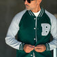COLLEGE FELPA VERDE  BICOLORE  B