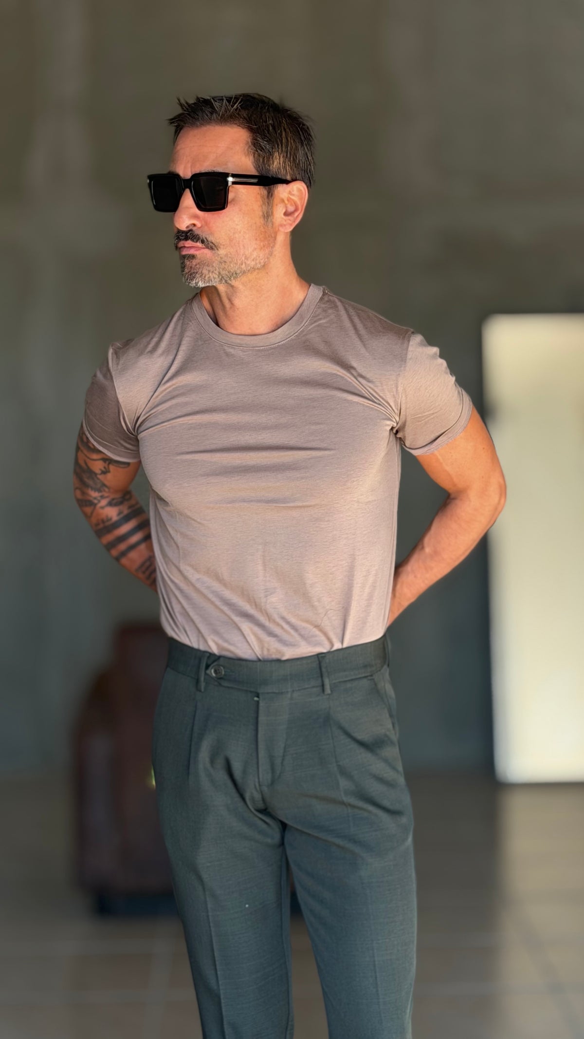 NEW T SHIRT FANGO  EFFETTO FILO DI SCOZIA