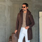 BLUE HIGH NECK COAT