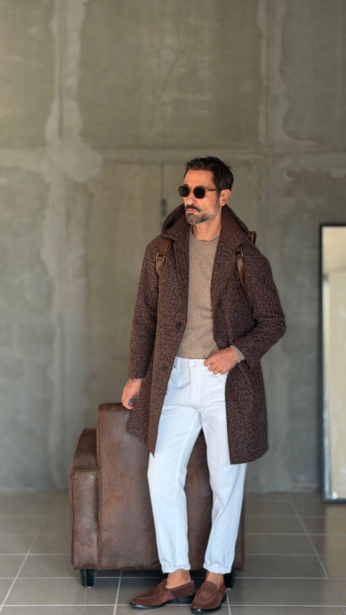 BLUE HIGH NECK COAT