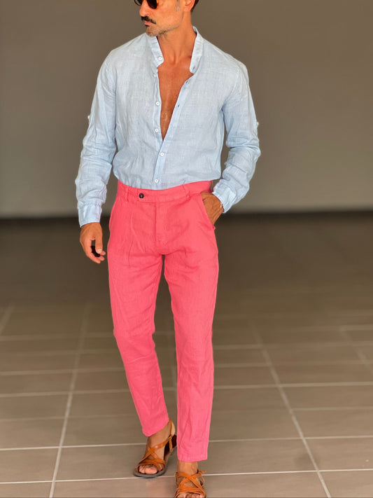 PANTALONE ESTIVO  ROSA  LINO GARZATO
