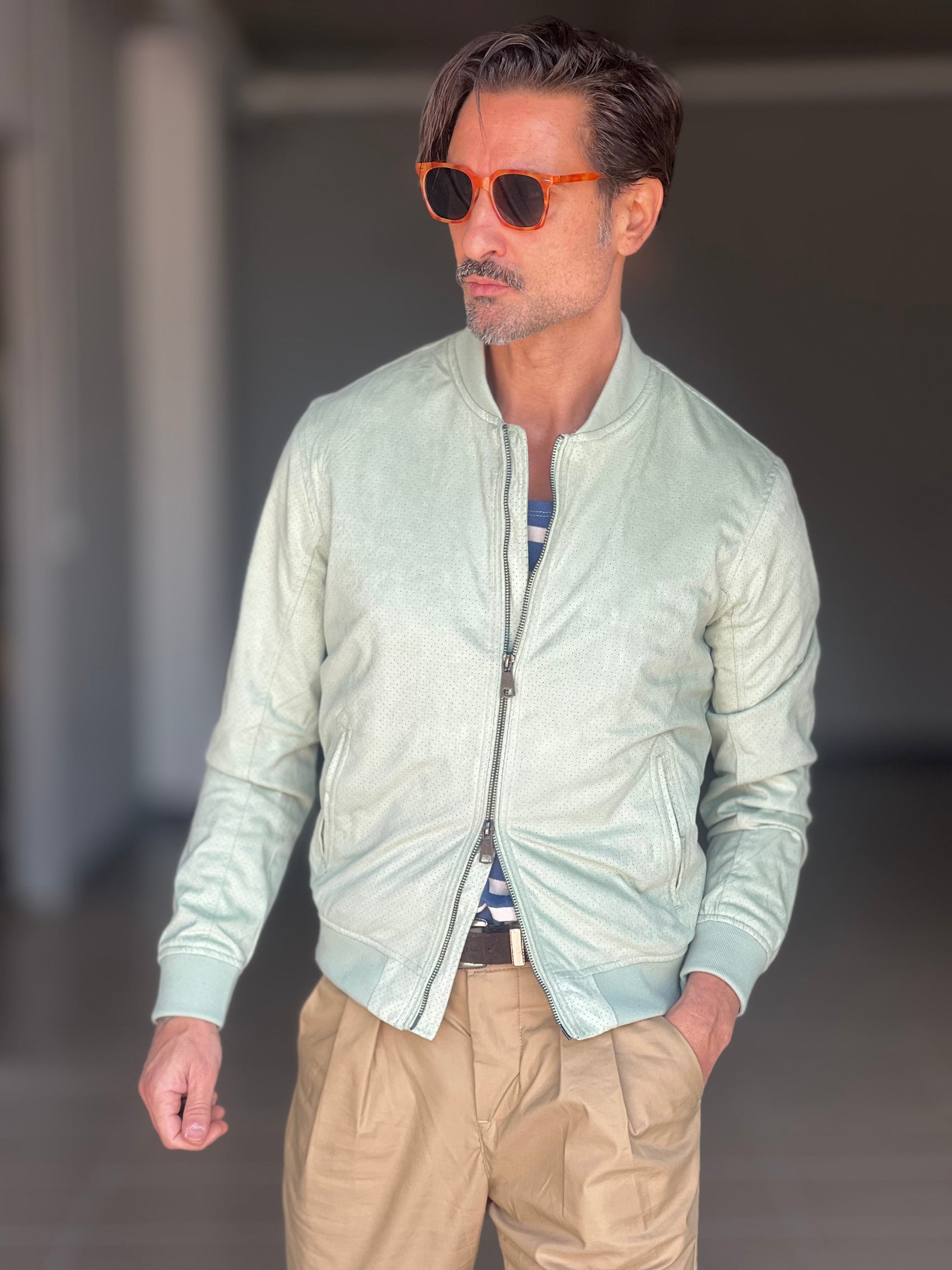 ECO-LEATHER BIKER WITH BLACK ON BLACK STUD