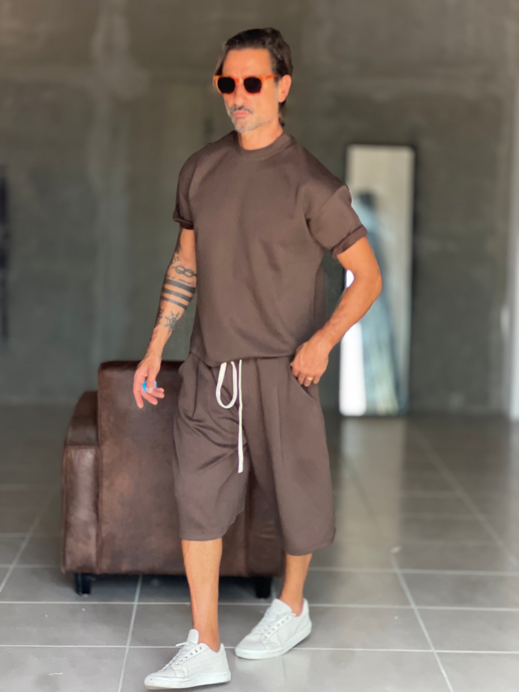 °COORDINATO  FELPA  MORO  MAGLIA  E BERMUDA