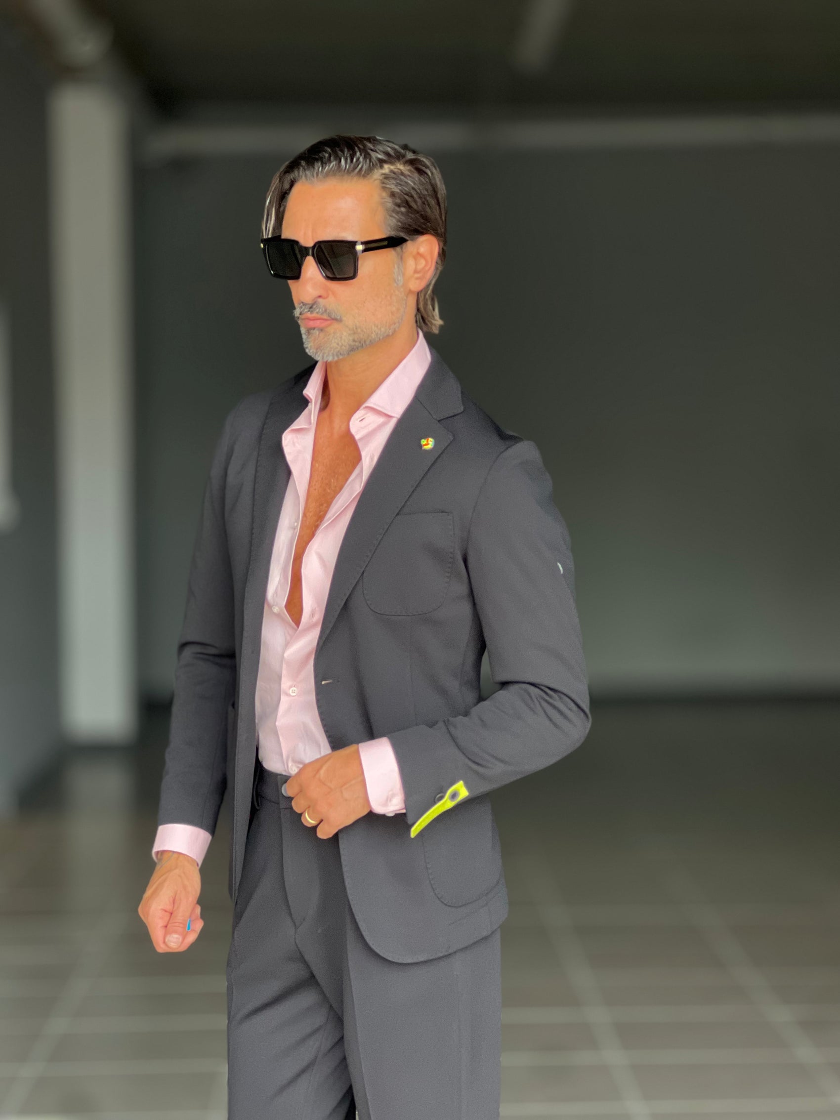 *ABITO  NERO MONOPETTO OPERATO PANTALONE MEZZAMOLLA